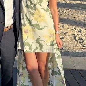 Floral Yellow and Green Women Dress